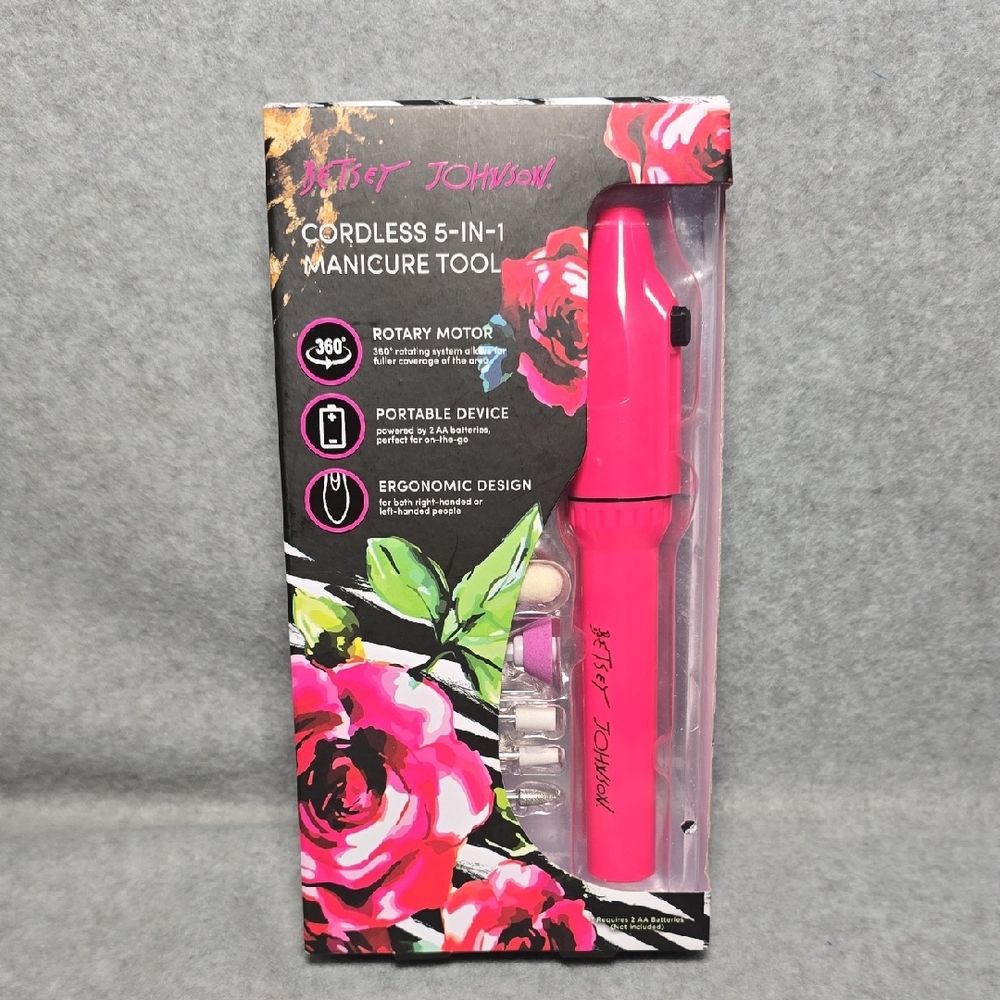 Betsey Johnson Pink Cordless 5-in1 Manicure Tool NIB